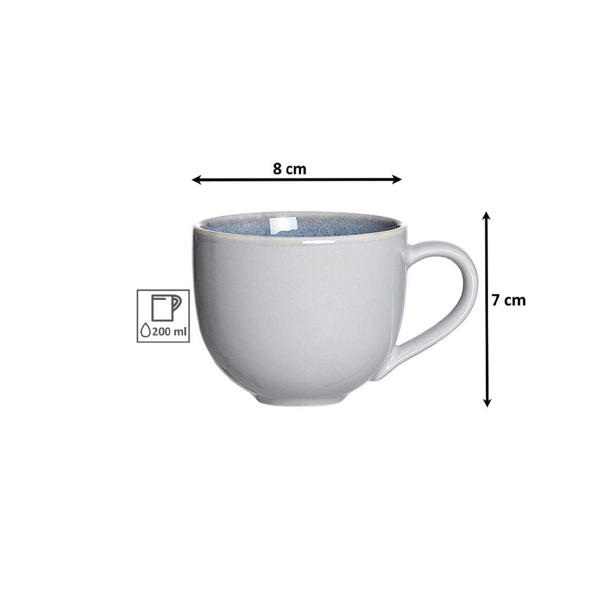 KAFFEETASSEN Skagen Stone grau 220 ml 6er Set - Grau, Keramik (0.22L) - Ritzenhoff Breker