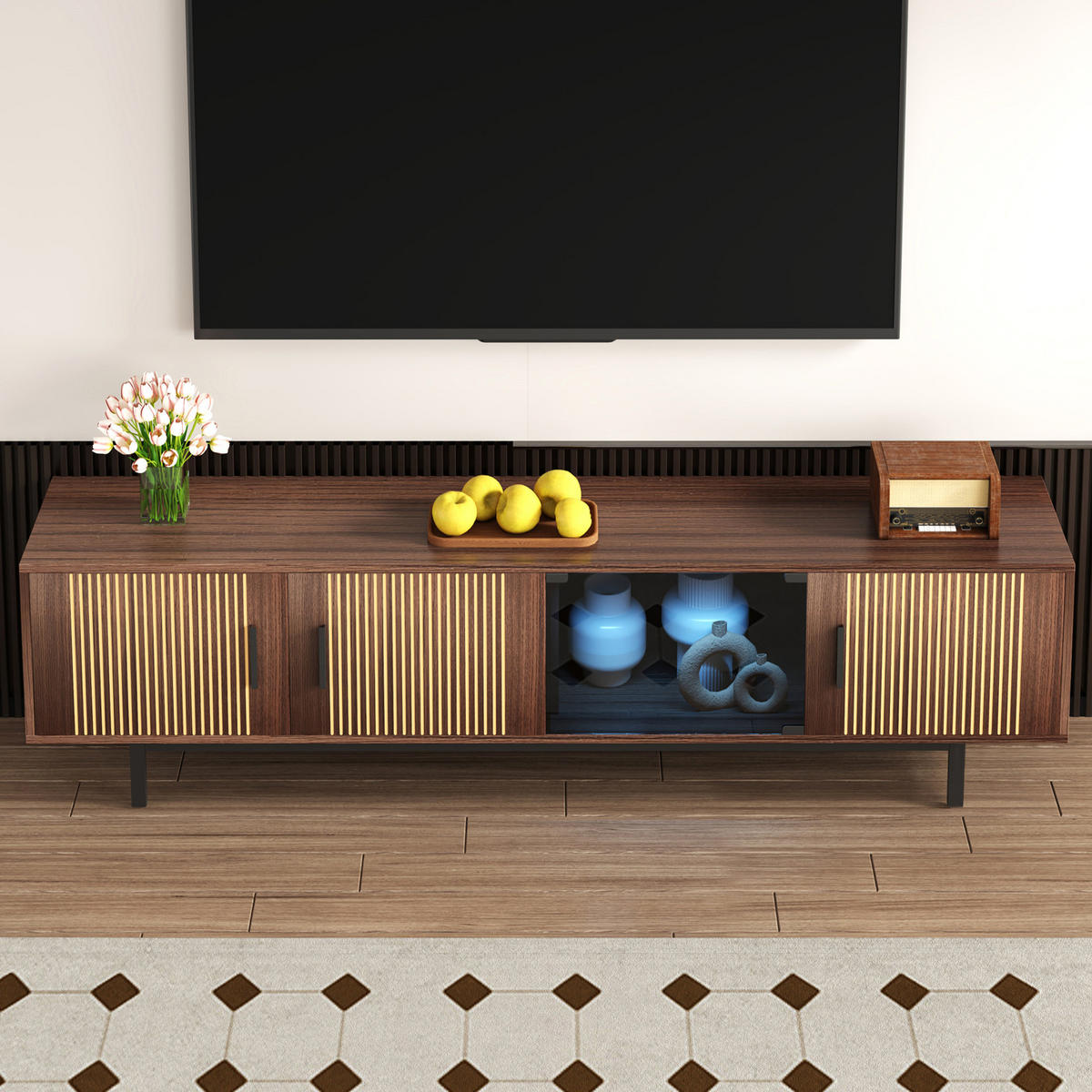 TV-SCHRANK - Braun, Holz (35/53/200cm) - Urban Meuble