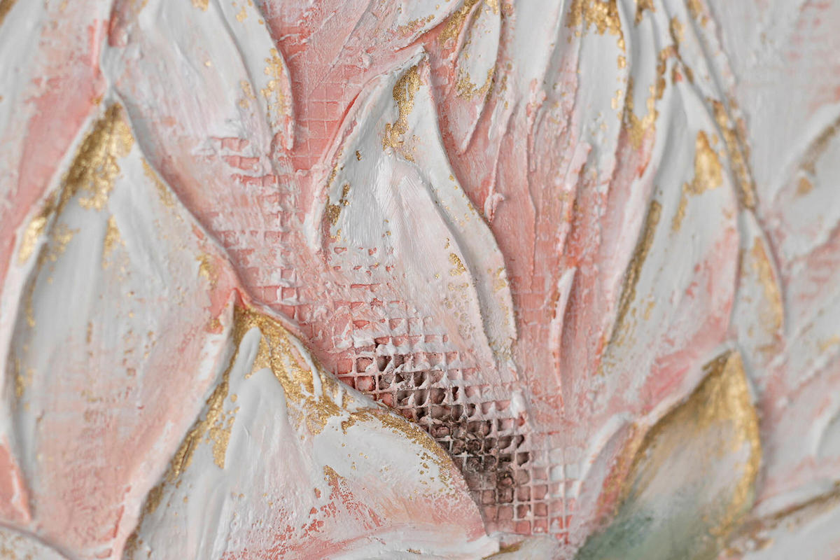 ACRYLBILD HANDGEMALT 60/60 cm - Pink/Weiß, Holz/Textil (1/60cm) - KUNSTLOFT