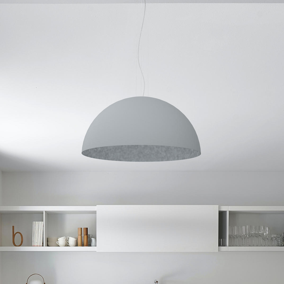 HÄNGELEUCHTE - Grau, Metall (80/80/40cm) - Lumicom