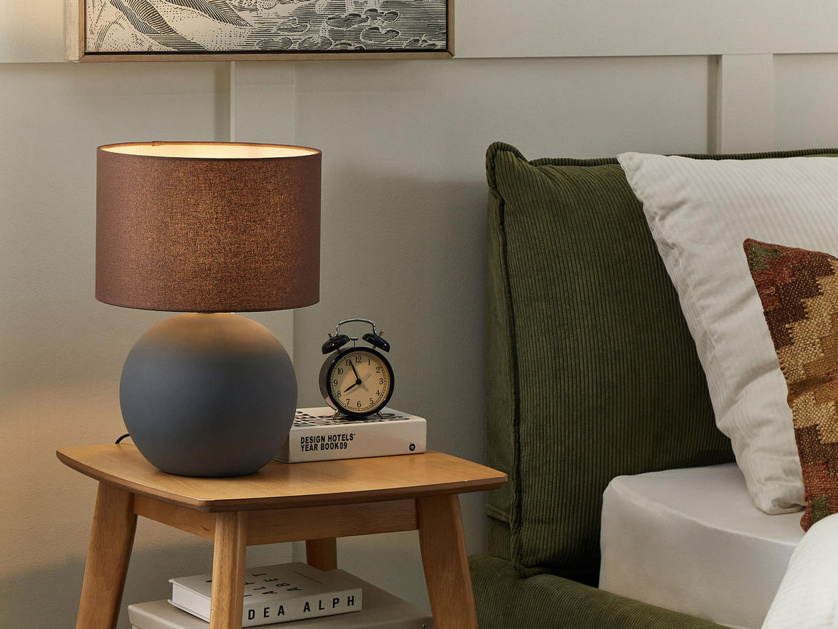 TISCHLAMPE Areoso 30/30/43 cm - Grau, Keramik (30/30/43cm) - Beliani