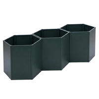 SADA 3 VYSOKÝCH ZÁHONŮ Zelená sada 3 kusů - zelená barva, kov (164/77/100cm) - MCW