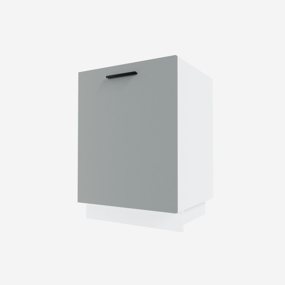 SPÜLENUNTERSCHRANK Bonn D1ZM/60 Dust Grey Matt / Weiß Matt 60 / 50 / 82cm - Weiß/Grau, Holz/Holzwerkstoff (60/82/50cm) - Feldmann-Wohnen