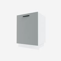 SPÜLENUNTERSCHRANK Bonn D1ZM/60 Dust Grey Matt / Weiß Matt 60 / 50 / 82cm - Weiß/Grau, Holz/Holzwerkstoff (60/82/50cm) - Feldmann-Wohnen