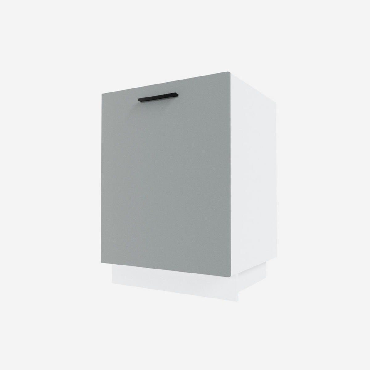 SPÜLENUNTERSCHRANK Bonn D1ZM/60 Dust Grey Matt / Weiß Matt 60 / 50 / 82cm - Weiß/Grau, Holz/Holzwerkstoff (60/82/50cm) - Feldmann-Wohnen