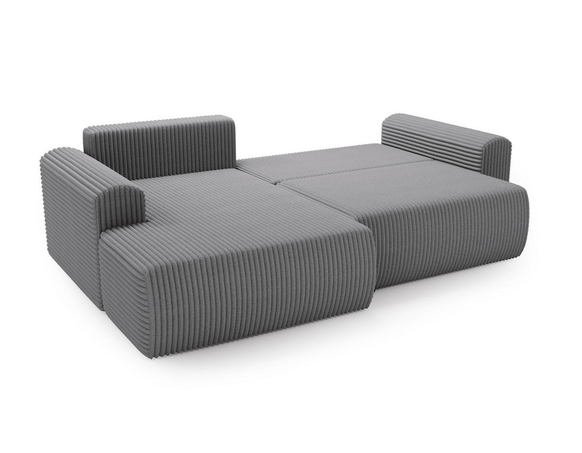 ECKSOFA Linea Dunkelgrau, Sofa mit Schlaffunktion, linke seite - Dunkelgrau, Holzwerkstoff/Textil (257/177cm) - Bettso