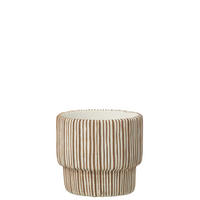 BLUMENTOPF RUND GESTREIFT Weiß - Weiß, Stein (17.5/16cm) - J-Line