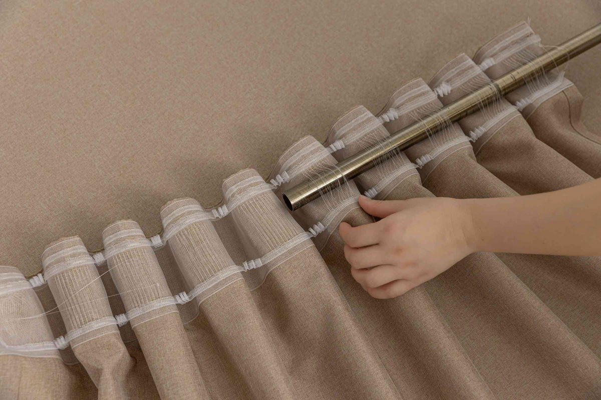 GARDINE Wellenvorhang Wien 245x145 cm Taupe - Taupe, Textil (145/245cm) - Gardinenbox