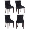 WOHNZIMMERSTUHL 4er Set Samt schwarz - Schwarz, Holz/Textil (55/92/58cm) - CLP