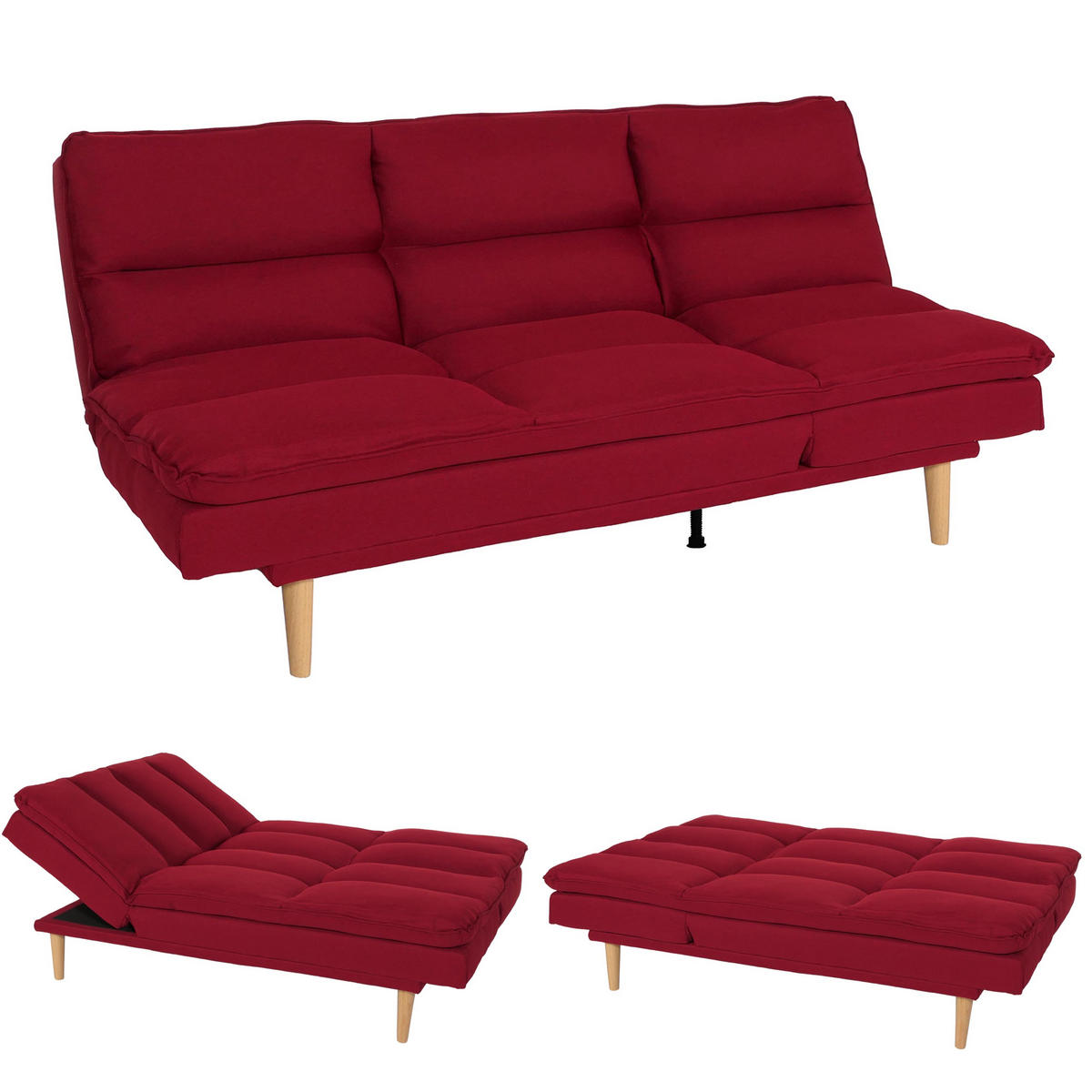 SCHLAFSOFA Bordeaux - Bordeaux, Textil (180/90/110cm) - MCW