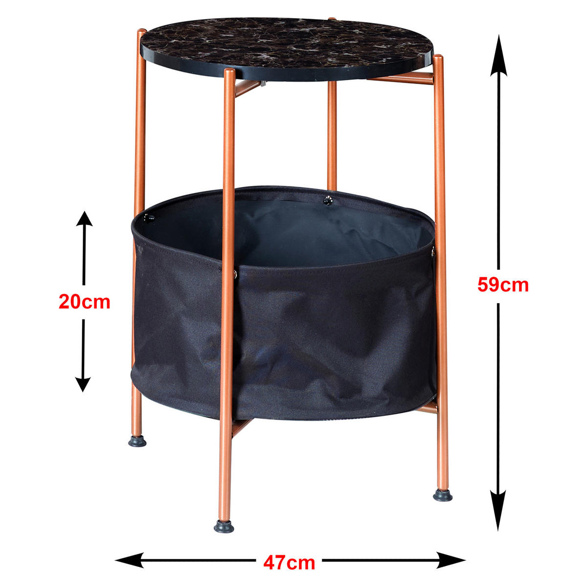 BEISTELLTISCH Suonenjoki - Bronzefarben, Holzwerkstoff (47/47/59cm) - [en.casa]