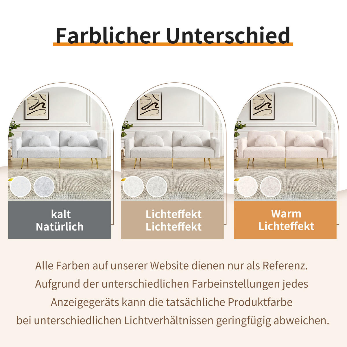 SOFABETT Zweisitzer Wollmischgewebe mit 3-fach verstellbarer Rückenlehne Weiß 175/79/82 cm - Weiß, Textil (79/82/175cm) - Redom