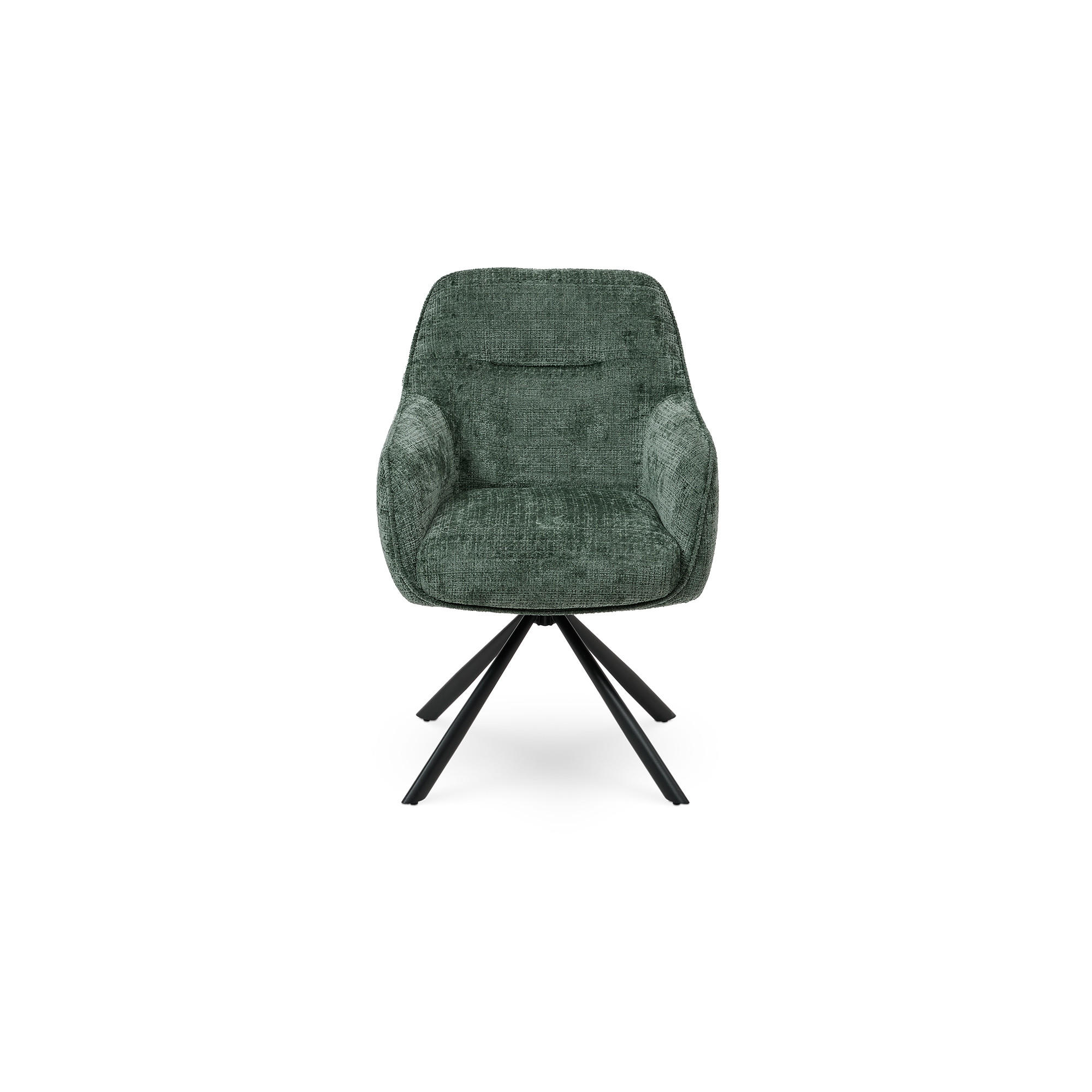 ESSZIMMERSTUHL AURA aus Metall und Stoff 67x62x89 (2er-Set) - Smaragdgrün, Textil/Metall (62/89/67cm) - Elementi