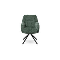 ESSZIMMERSTUHL AURA aus Metall und Stoff 67x62x89 (2er-Set) - Smaragdgrün, Textil/Metall (62/89/67cm) - Elementi