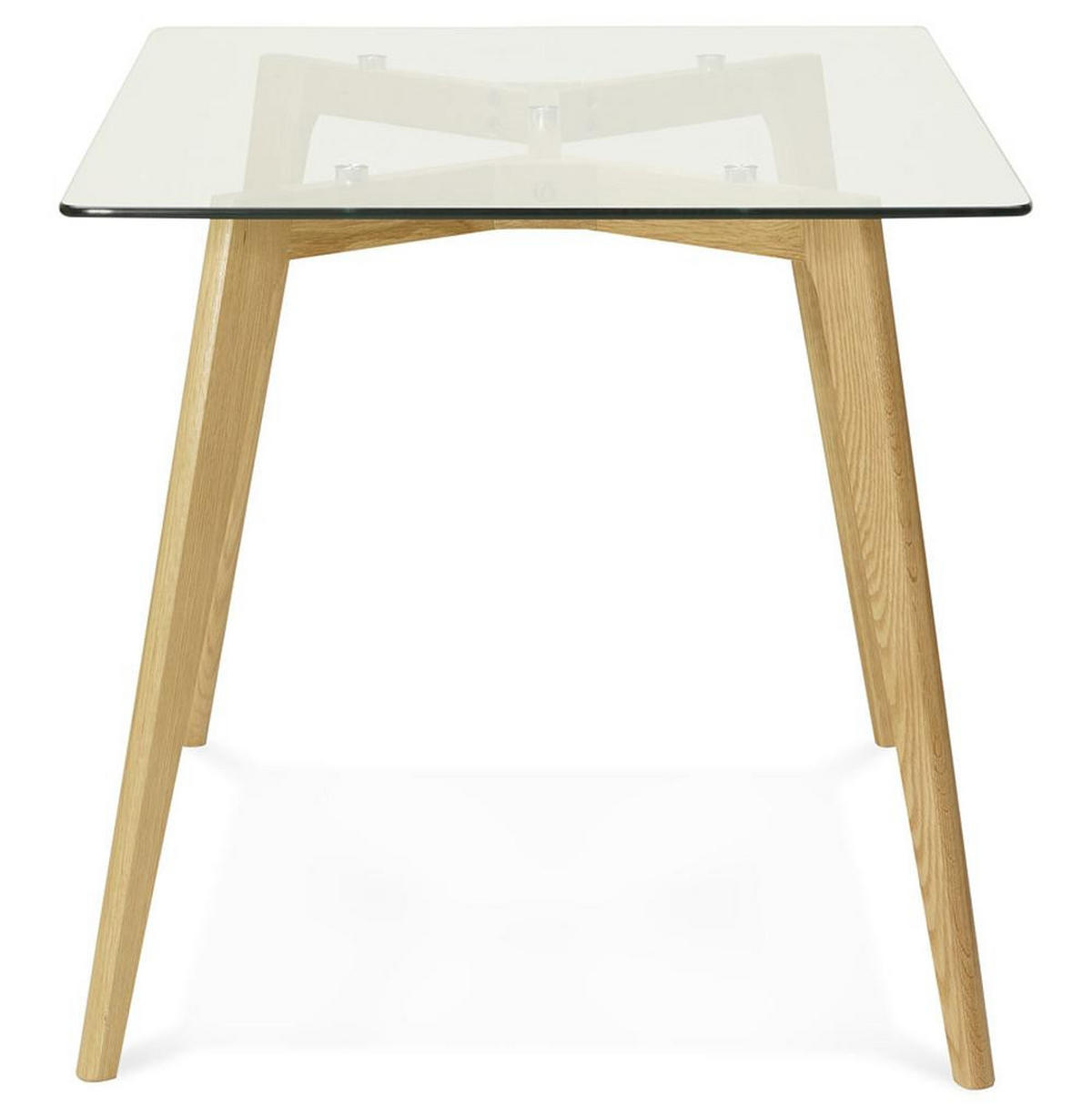 ESSTISCH – Glas Holz 120x80 cm kompakt modern - Transparent/Beige, Glas/Eichenholz (80/120/75cm) - KADIMA DESIGN