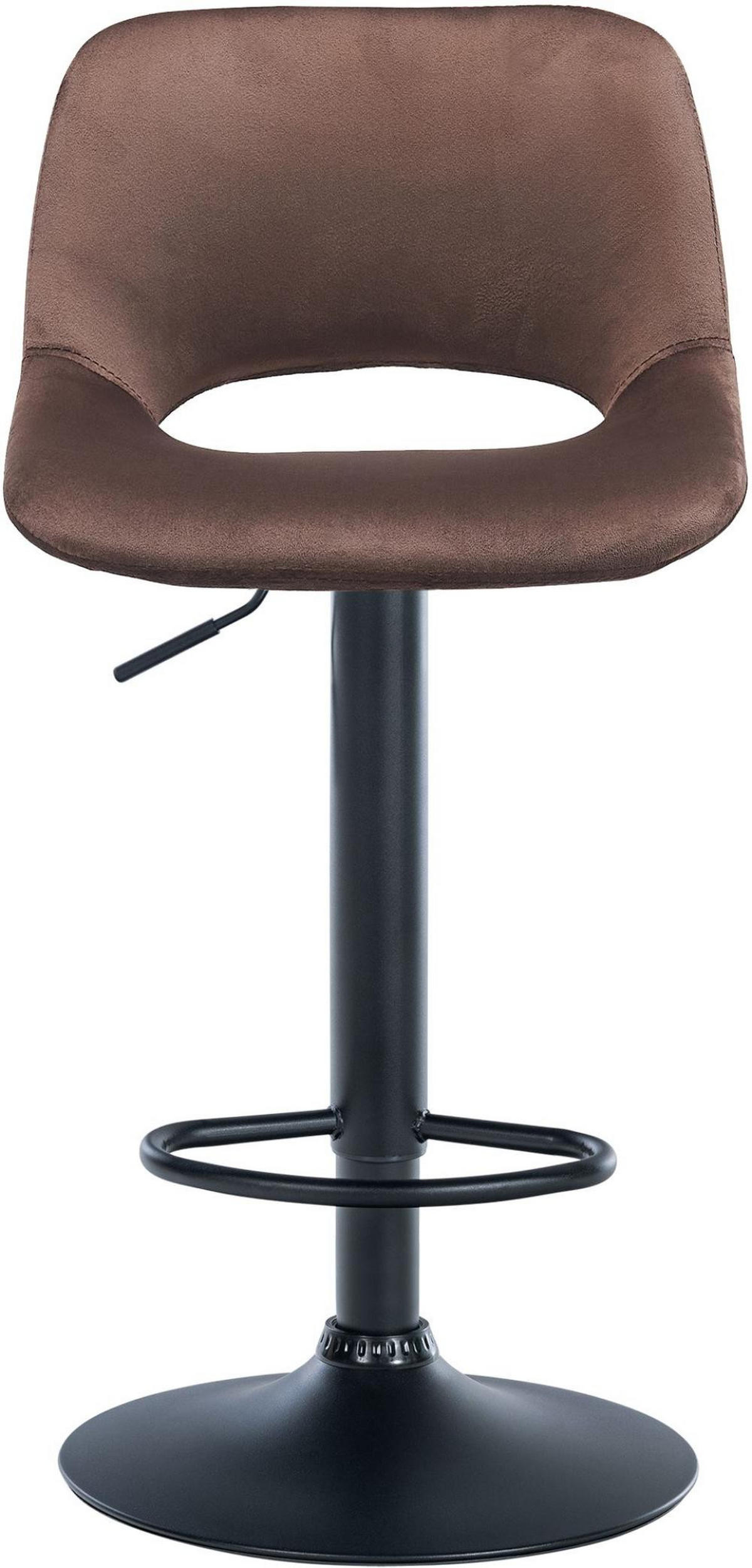 BARHOCKER 2er Set Samt braun - Schwarz/Braun, Textil/Metall (42/86/46cm) - CLP
