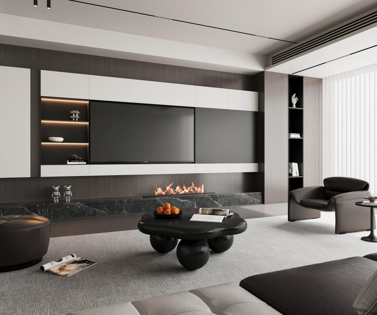 COUCHTISCH wolkenförmig Ø 80 cm MDF Schwarz - Schwarz, Kunststoff (79/79/31cm) - Meubliv
