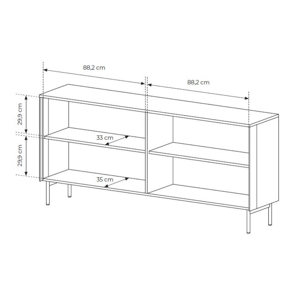 SIDEBOARD Ilumi Kaschmir, Viertürig mit LED - Kaschmir, Holzwerkstoff (181/83/39cm) - Bettso