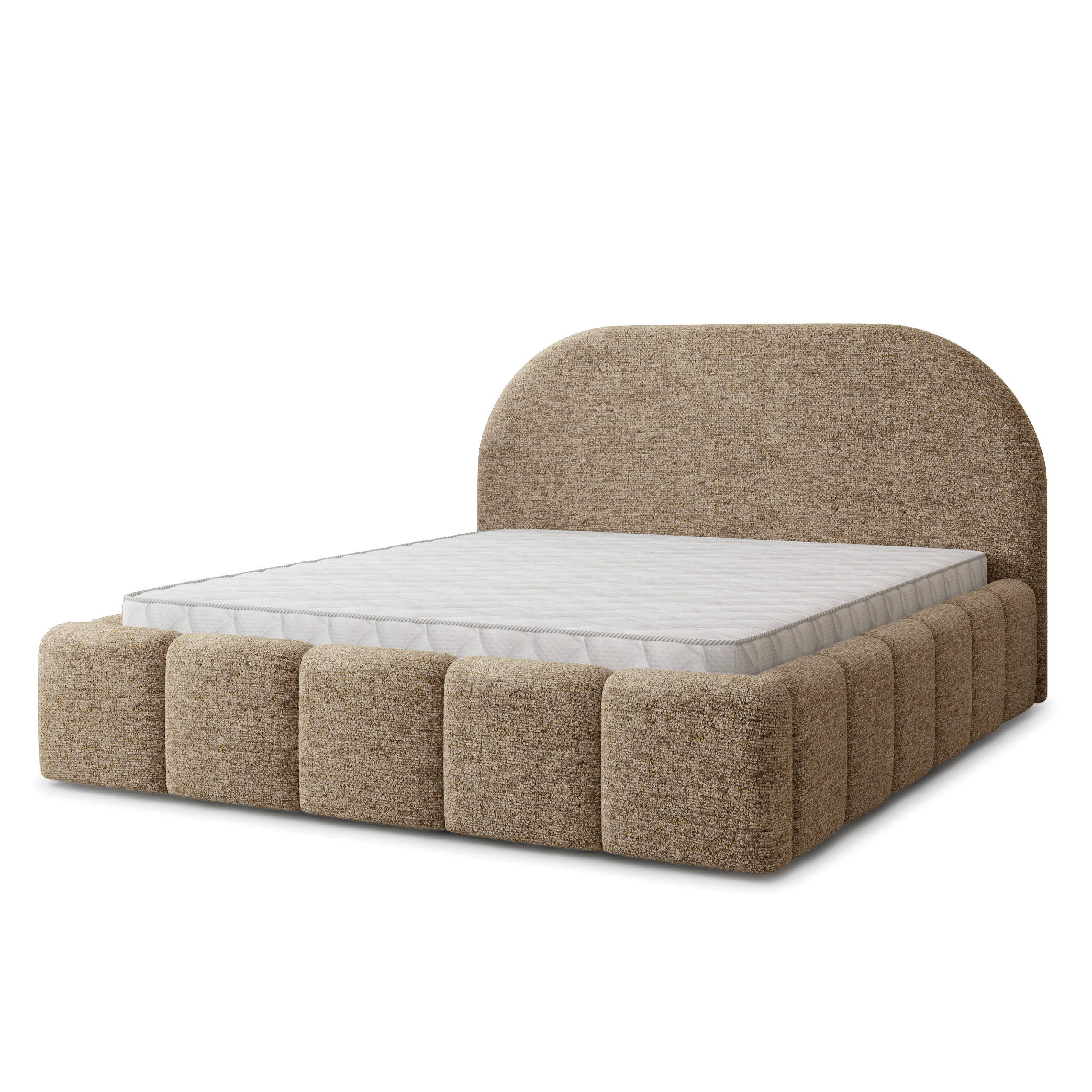 POLSTERBETT FLUSSO 180x200 cm mit Bettkästen - Beige - Beige, Holz (180/200cm) - MASSENO