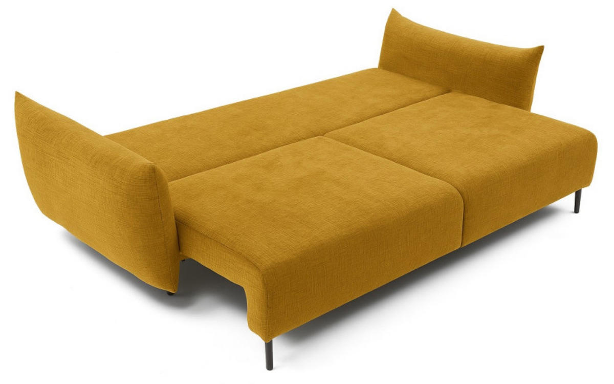 SOFA 3-SITZER Gelb ADA Mit Schlaffunktion Und Bettkasten Chenille - Gelb, Textil (240/90/108cm) - Sepro Meble