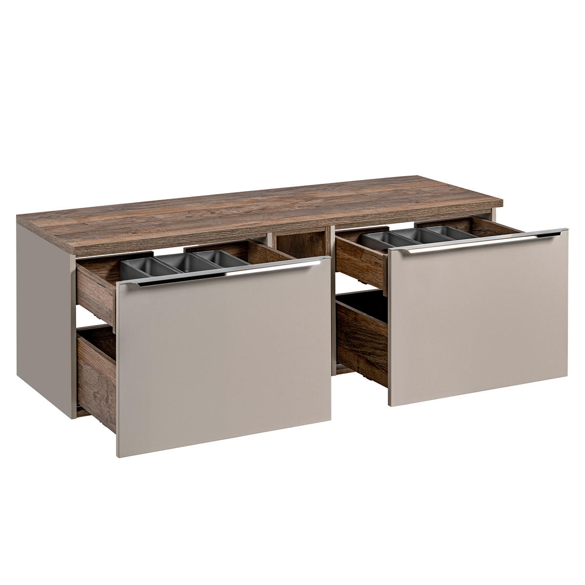 SKŘÍŇKA POD UMYVADLO 140cm Éros Krtek - šedohnědá, kompozitní dřevo (140/48/46cm) - Petits-meubles