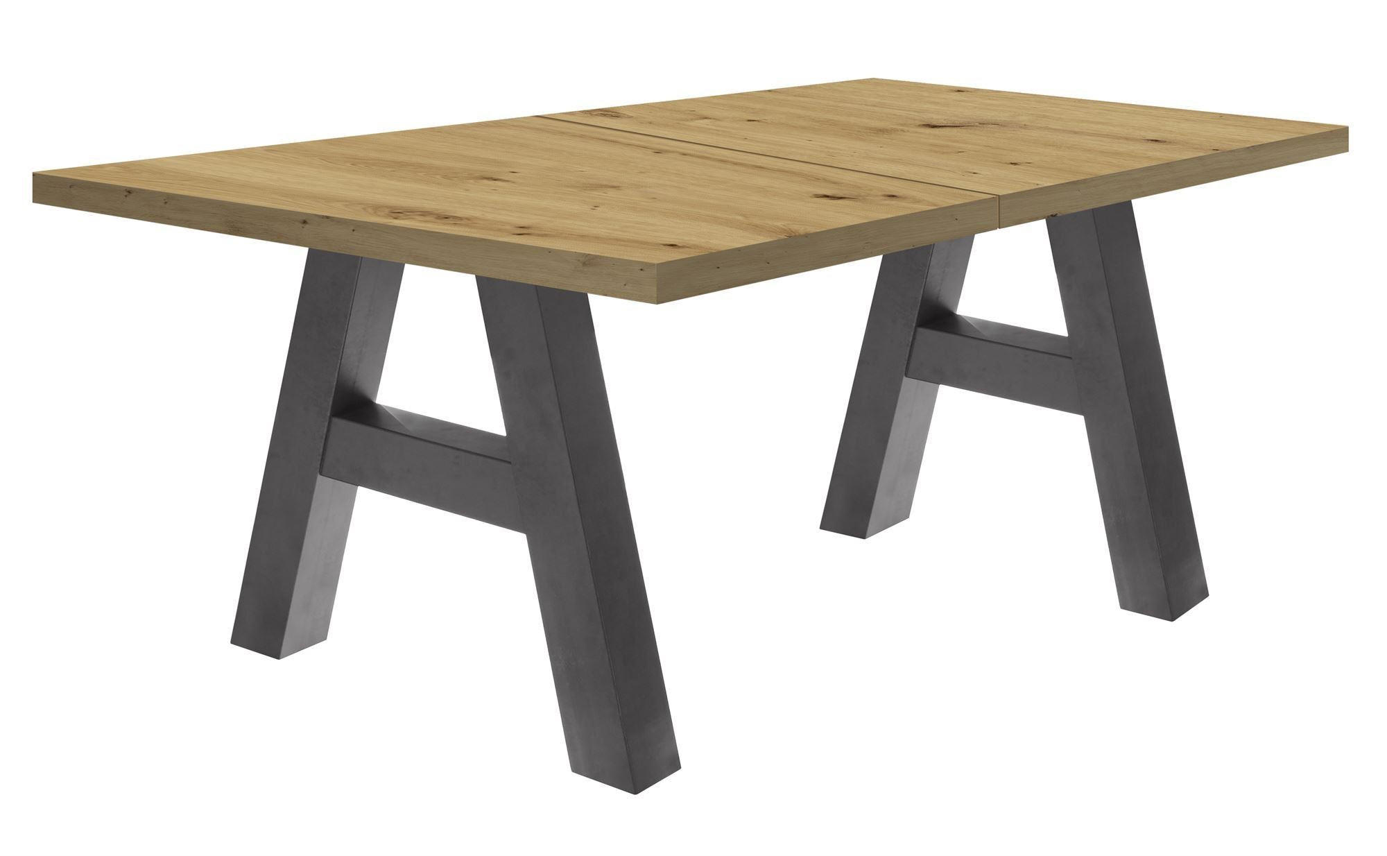 ESSTISCH ausziehbar Elia 3 160 x 90 x 75 Esszimmertisch Graphit/Asteiche - Eiche Artisan, Holz (160/90/75cm) - 58aufmkessel