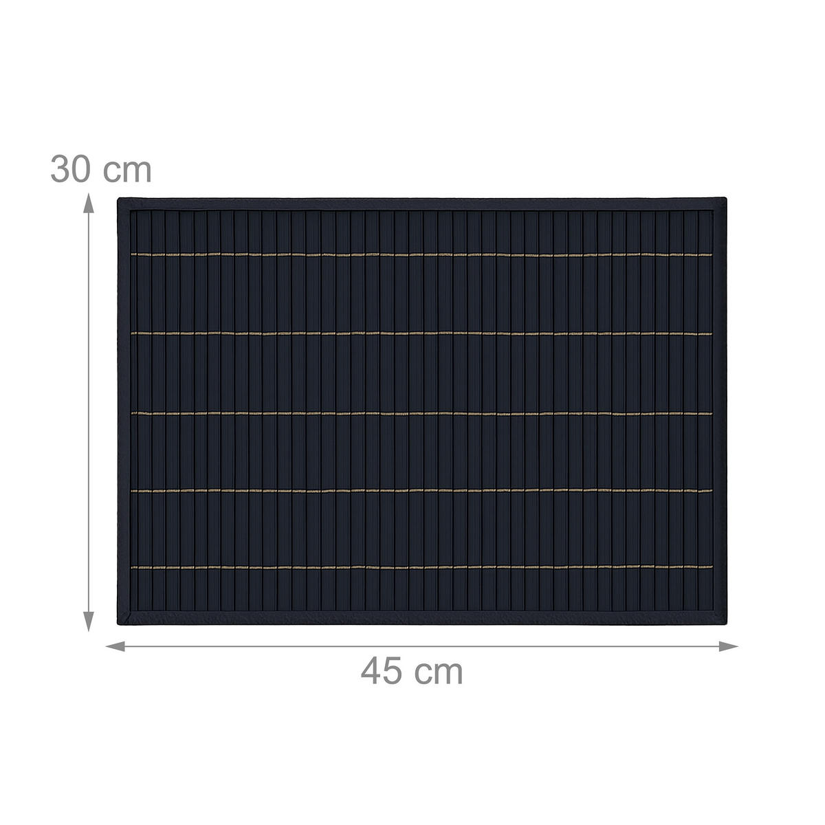 6-tlg.TISCHSET - Schwarz, Holz/Textil (30/45/0.3cm) - Relaxdays