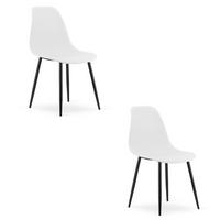 ESSZIMMERSTUHL 2-er Set KALEO weißer Sitz, schwarze Beine - Schwarz/Weiß, Kunststoff (46/84/51cm) - Valora
