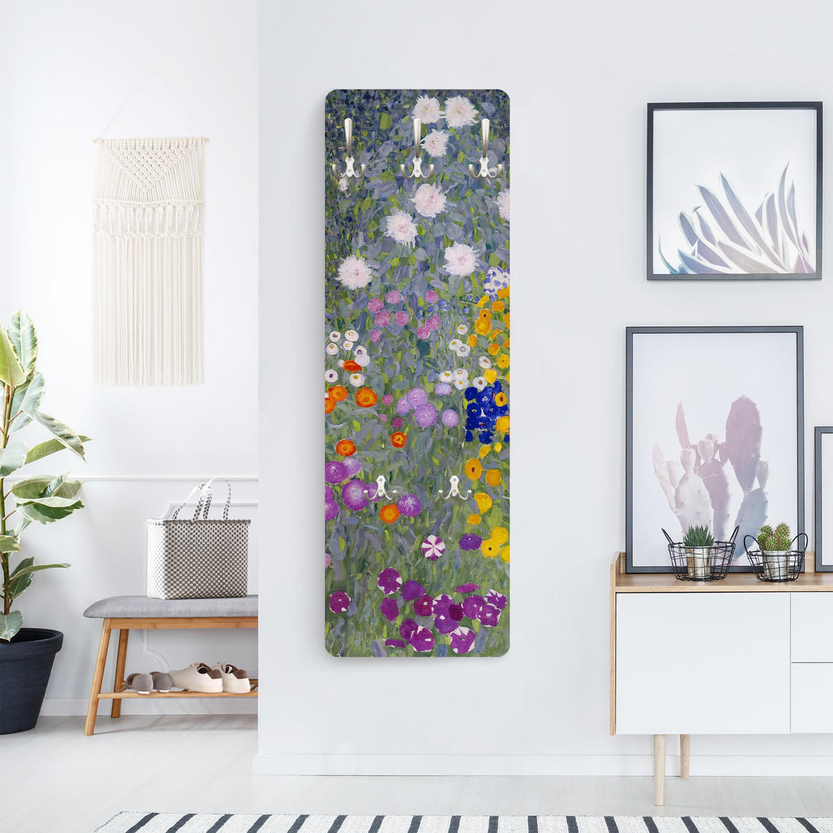 WANDGARDEROBE - Gustav Klimt - Bauerngarten 34/105 cm - Violett, Holzwerkstoff (34/105/1.6cm) - Bilderwelten
