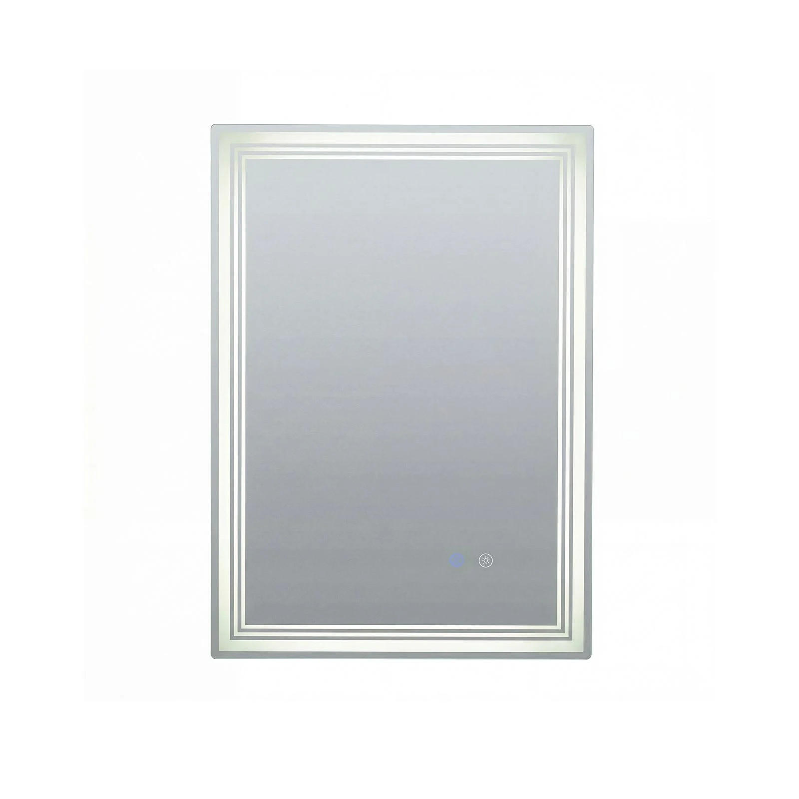 BADEWASCHSPIEGEL Wandmontage silber - Silberfarben, Glas (50/70/3cm) - COSTWAY