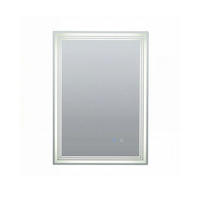 BADEWASCHSPIEGEL Wandmontage silber - Silberfarben, Glas (50/70/3cm) - COSTWAY