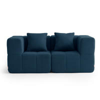 2-SITZER-SOFA Bouclé-Stoff Tiefblau - Blau, Textil (180/73/95cm) - MILYsofa