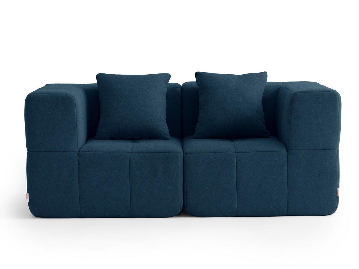 2-SITZER-SOFA Bouclé-Stoff Tiefblau - Blau, Textil (180/73/95cm) - MILYsofa