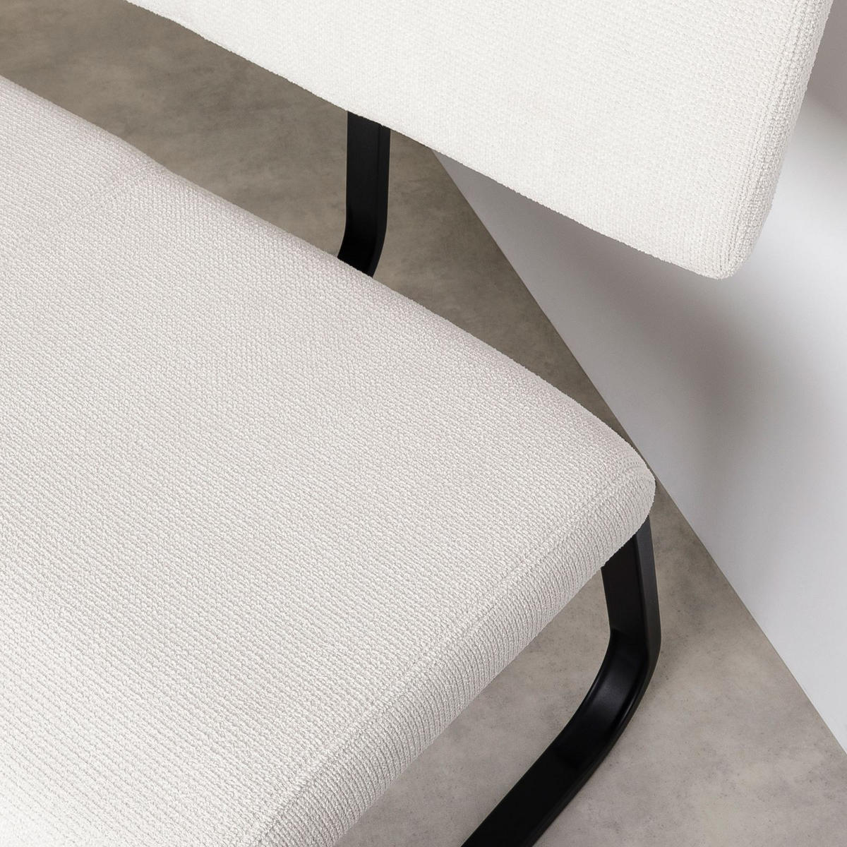 ESSZIMMERBANK VILAS - Creme, Textil/Metall (135/87/56cm) - IDIMEX