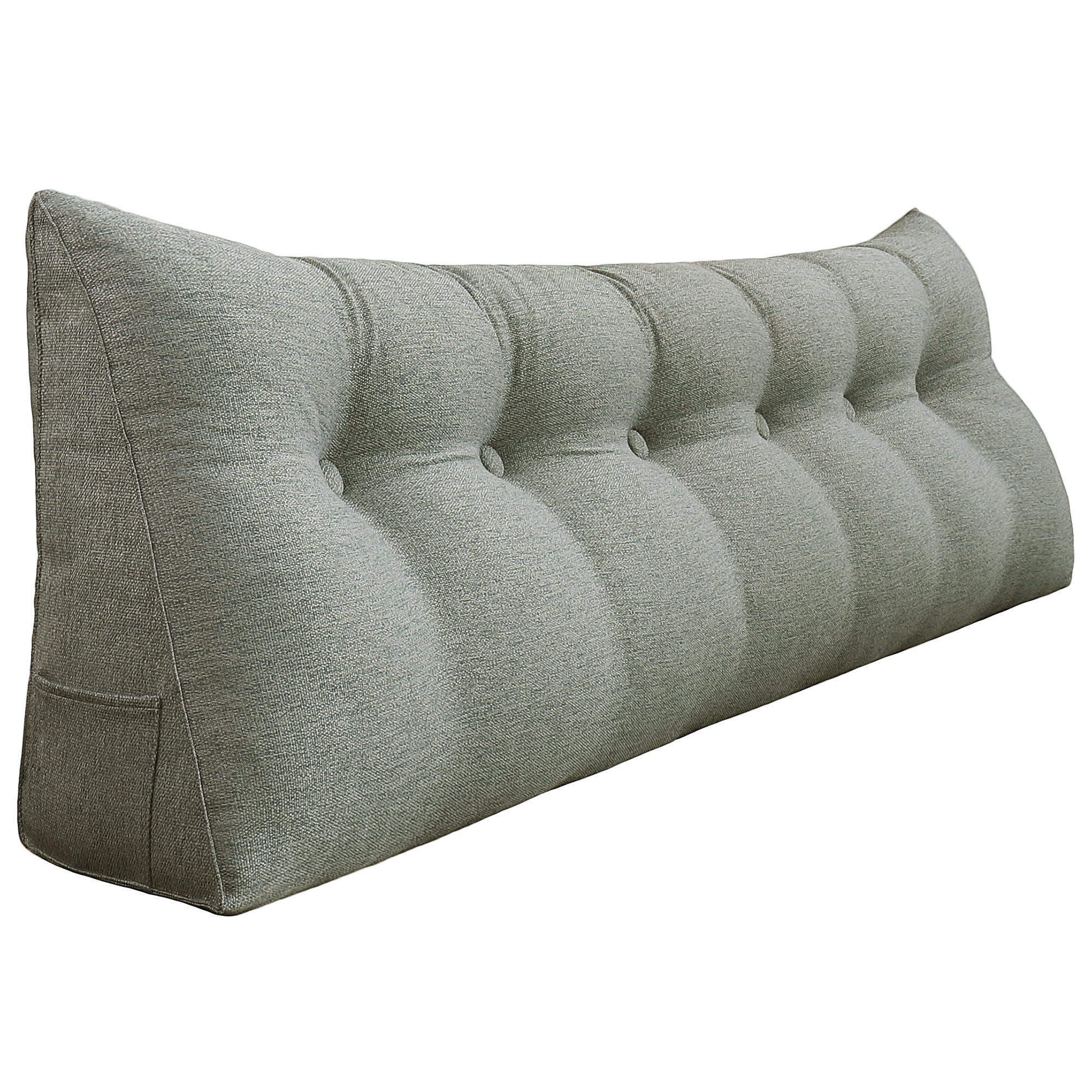 RÜCKENKISSEN für Bett Leinenlook Grau 180 cm - Grau, Textil (50/180cm) - Vercart