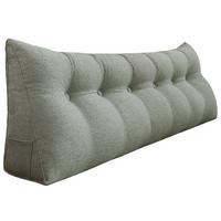 RÜCKENKISSEN für Bett Leinenlook Grau 180 cm - Grau, Textil (50/180cm) - Vercart