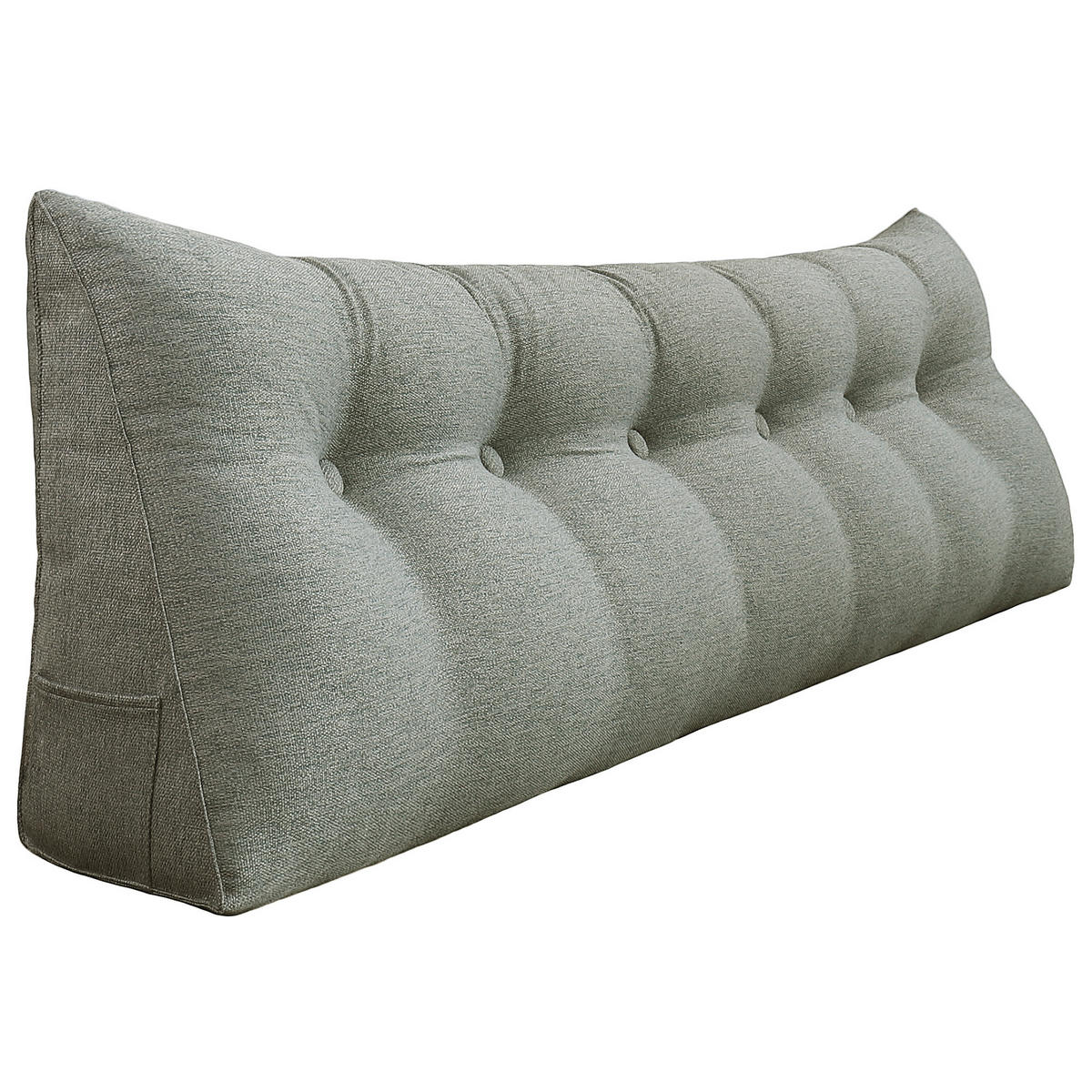 RÜCKENKISSEN für Bett Leinenlook Grau 180 cm - Grau, Textil (50/180cm) - Vercart