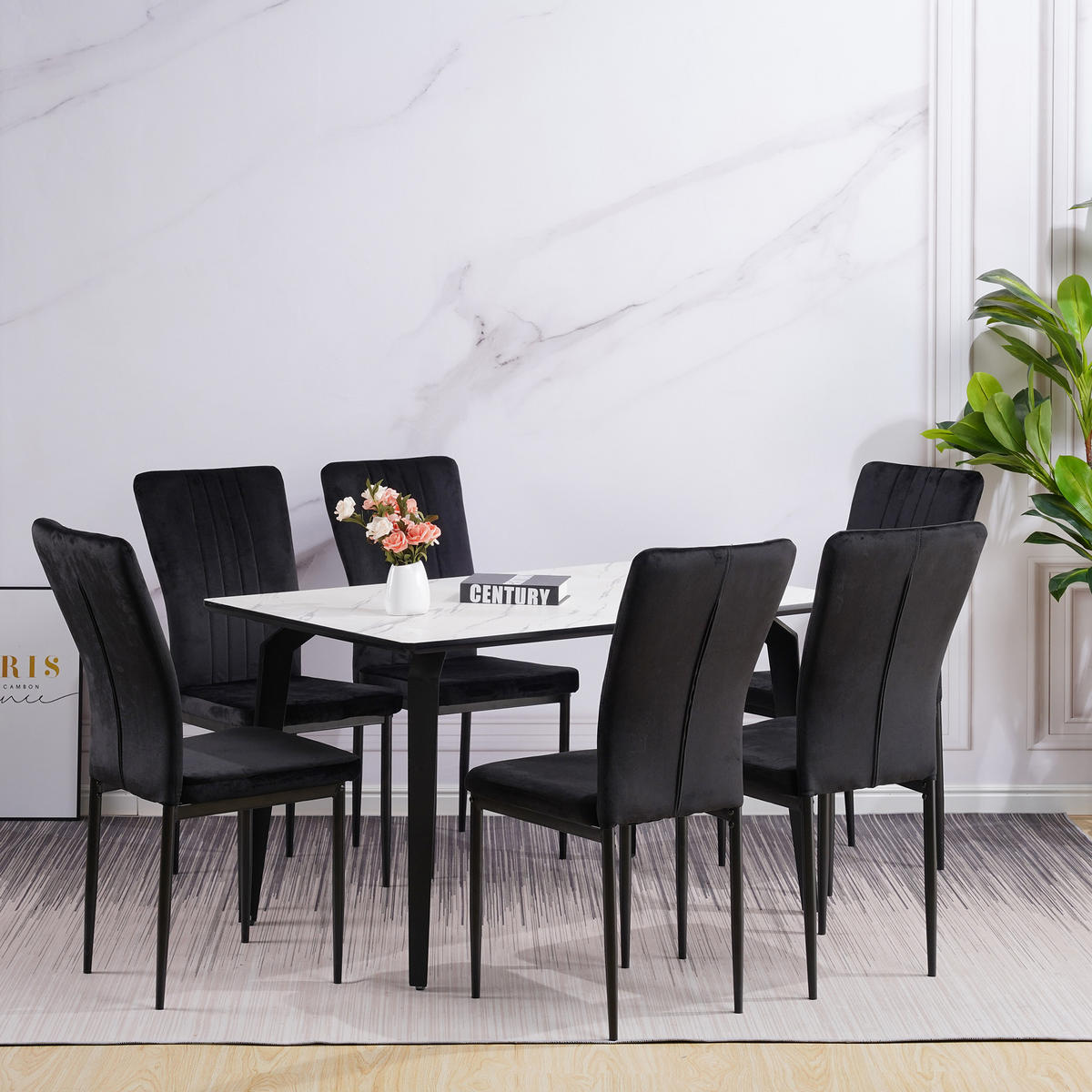 STUHL MODENA Samtbezug Metallbeine 4er Set Grau - Grau, Textil/Metall (42/96/43cm) - Albatros