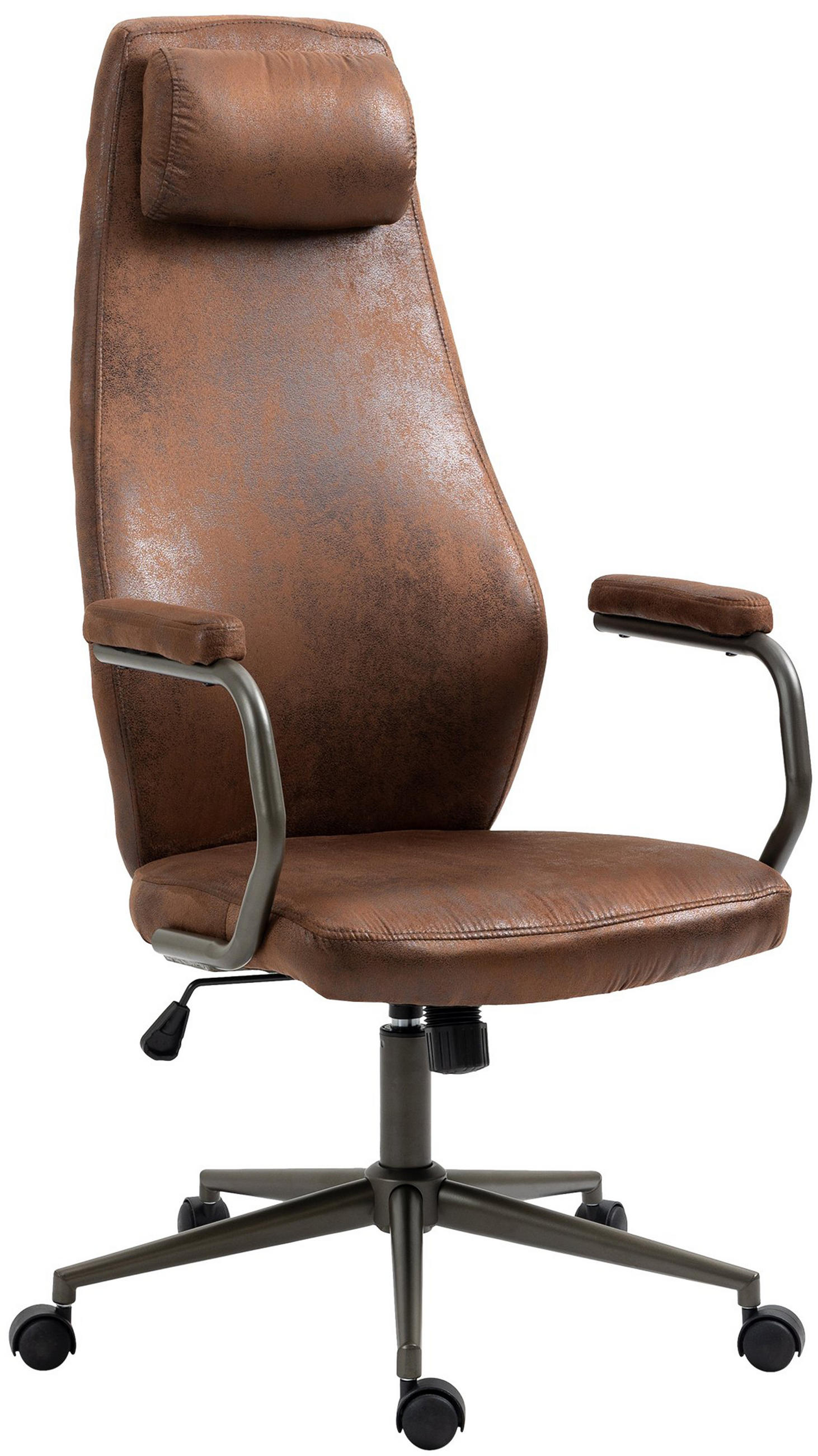 BÜROSTUHL Zephyr cognac - Cognac/Schwarz, Metall (62/137/66cm) - TPFLiving