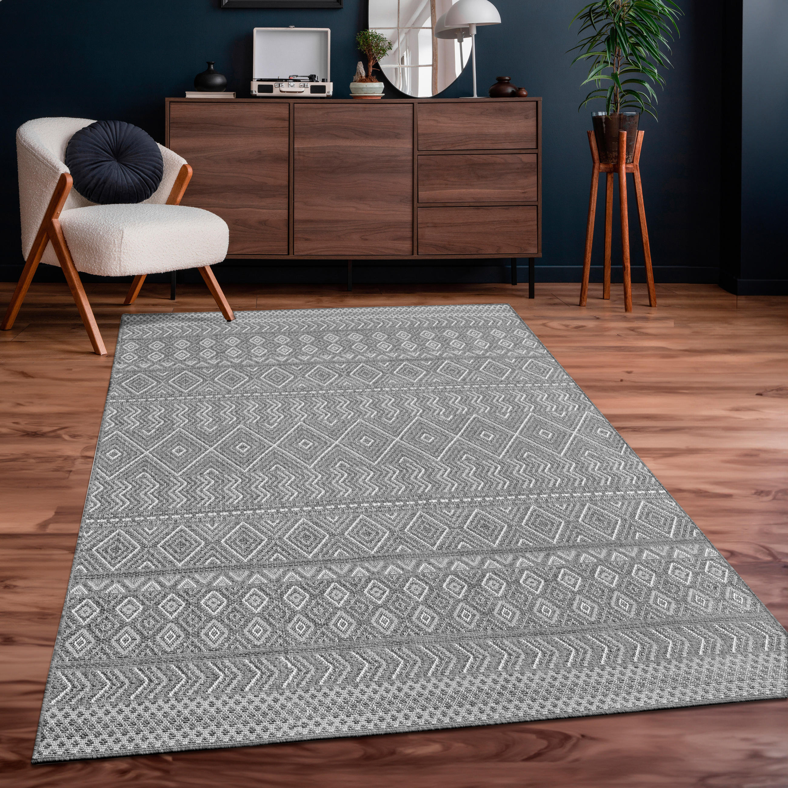 OUTDOORTEPPICH 200/200 cm Vermont 190 - Grau, Textil (200/200cm) - Paco Home