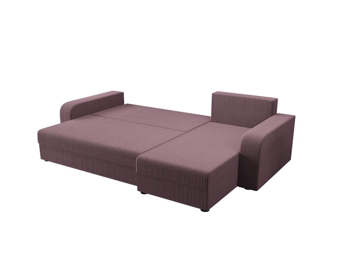 ECKSOFA HEWLET L BIS Zoom 17 Links mit Schlaffunktion - Dunkelrosa, Textil (240/140cm) - Bedante