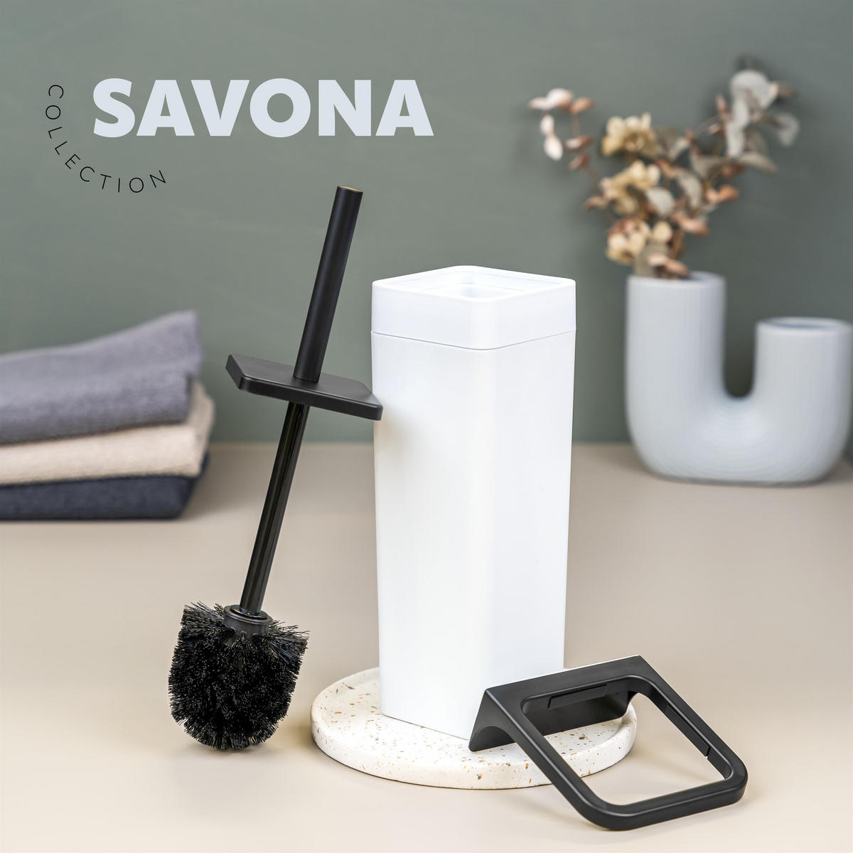 WC-GARNITUR SAVONA, weiß, Kunststoff - Weiß, Kunststoff (12/36.5/13cm) - bremermann