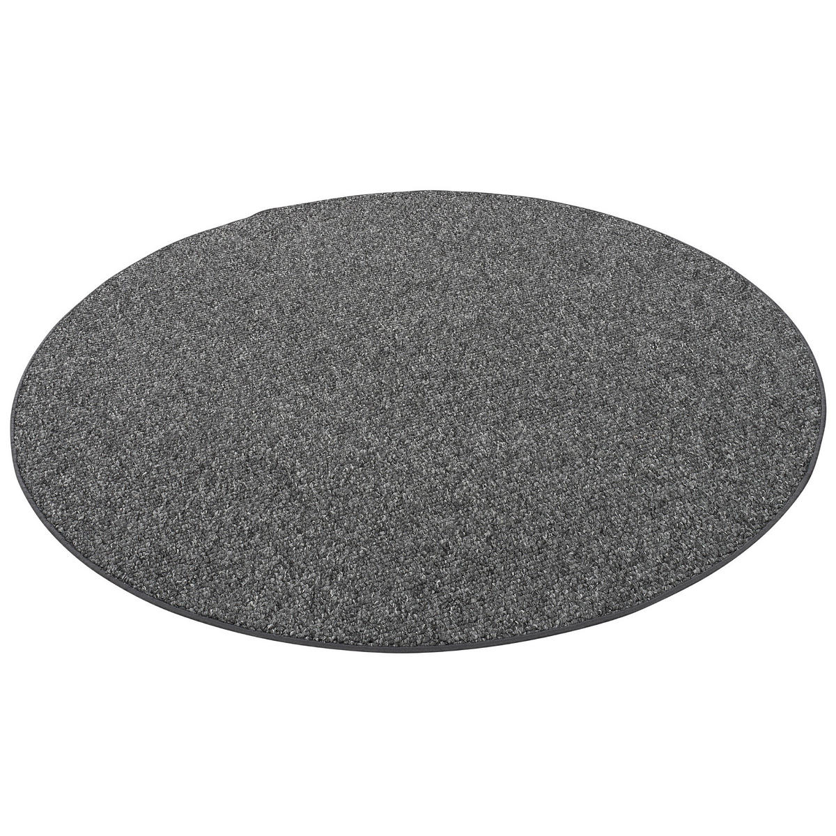 LUXUS WOLL-OPTIK BERBER JUNA MELIERT RUND - Anthrazit, Textil (100/100cm) - Snapstyle