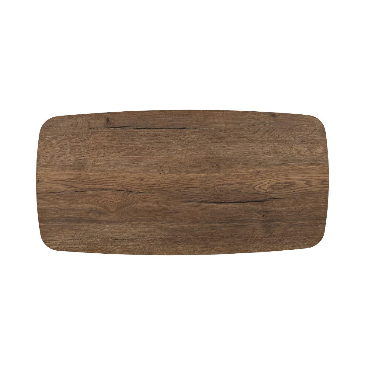 COUCHTISCH Jaimy – Dunkelbraun – dänisch oval – Melamin & Metall – 100 cm - Braun, Metall (100/50/35cm) - Giga Meubel
