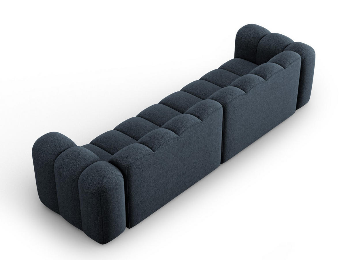 SOFA modular Lupine aus Chenille-Stoff königsblau 4 Sitzplätze - Dunkelblau, Textil (95/70/290cm) - Micadoni