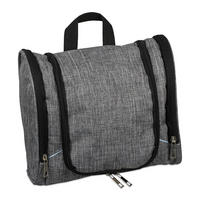 KULTURBEUTEL - Grau, Textil (26.5/23/14cm) - Relaxdays