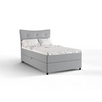 BOXBETT Nevada 120x200 cm Polsterbett mit hochwertiger Bonell-Matratze und Topper - grau - Grau, Holz (120/200cm) - Panda Möbel