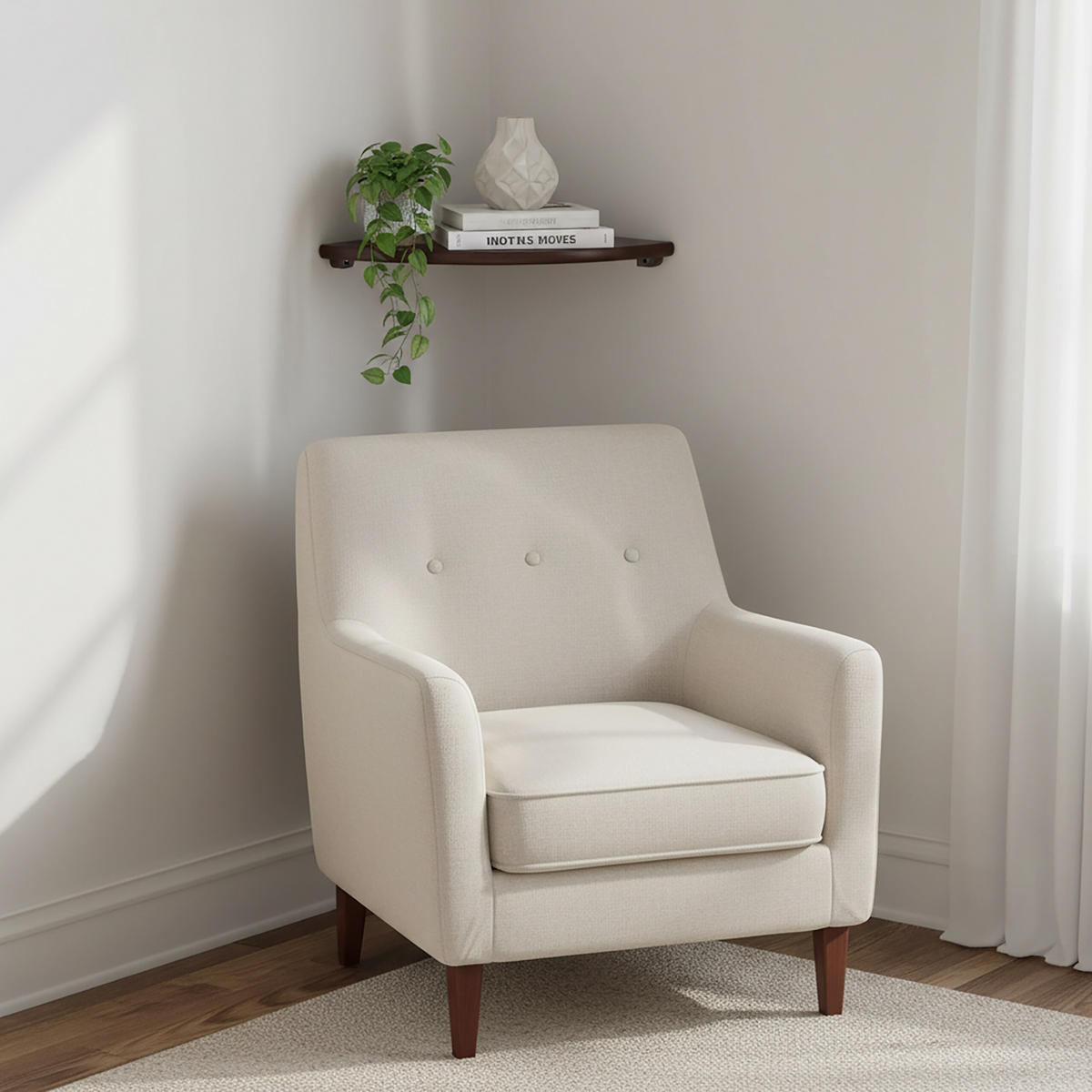 ROHOVÁ pol. - hnedá, drevo (25/3/25cm) - Relaxdays