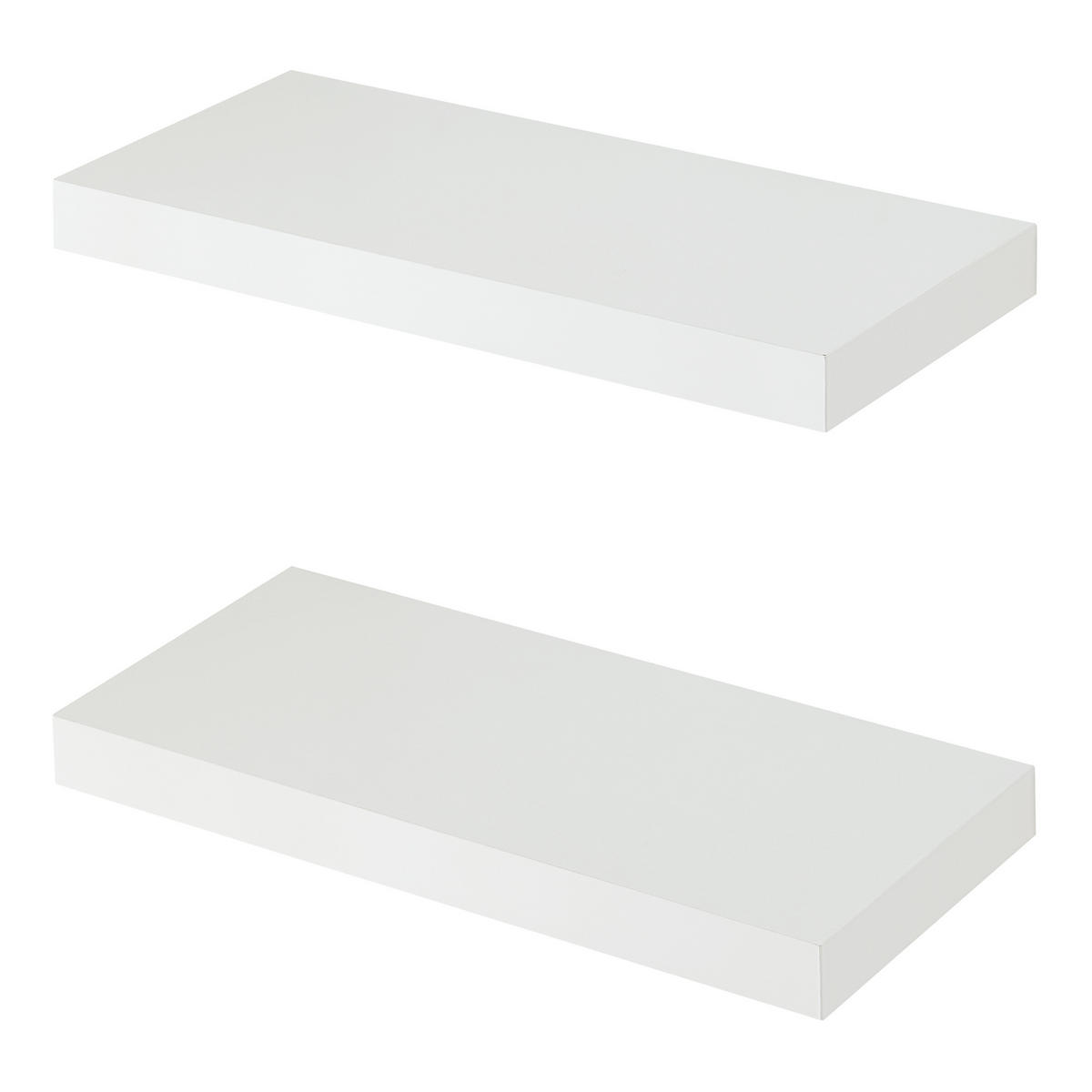 WANDREGAL-SET 2 TLG. Stranda - Weiß, Holzwerkstoff/Metall (40/4/40cm) - [en.casa]