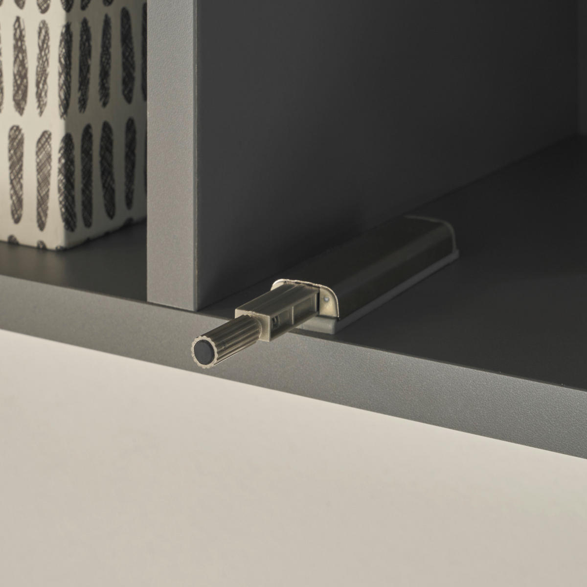 WOHNWAND Thermo Eiche, grau, Wohnkombination 4-teilig 380 cm mit Soft-Close - Eichefarben/Grau, Holzwerkstoff (380/200/30cm) - Furn.Design